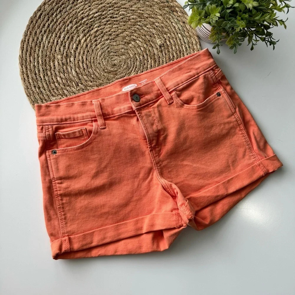 Old Navy Mid-Rise Women’s Pop-Color Boyfriend Jean Shorts‎ Size 4
